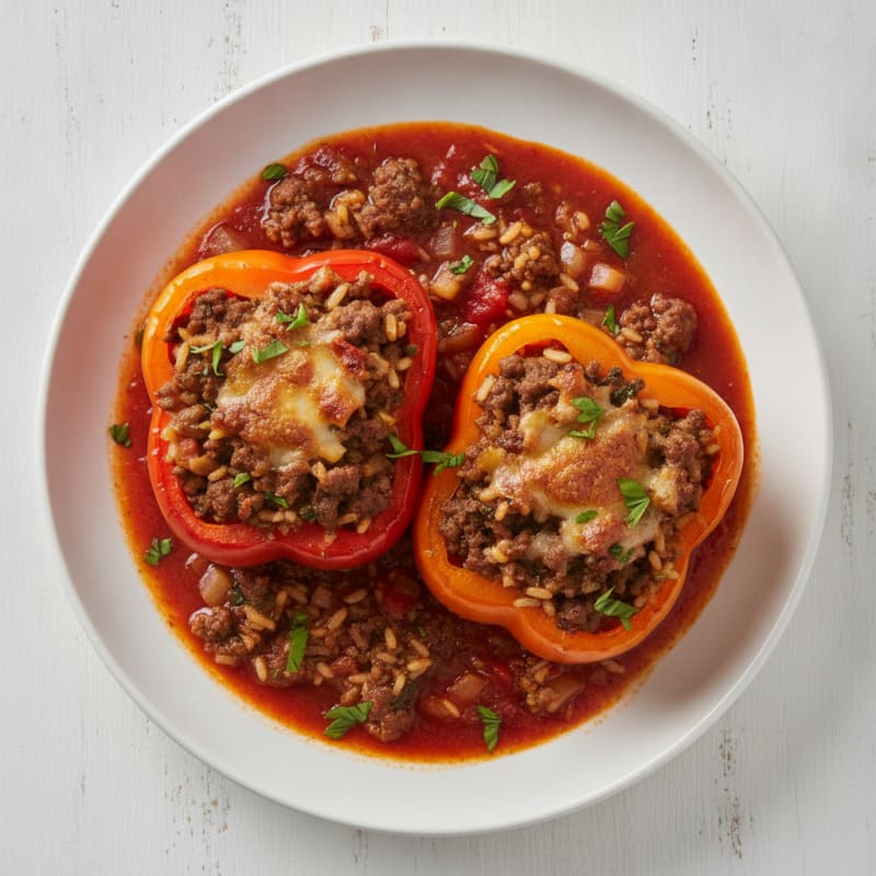 Beef and Rice Stuffed Bell Peppers