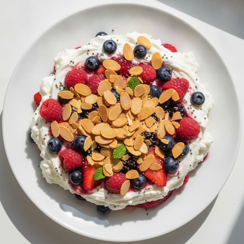 Greek Yogurt Protein Parfait with Berries and Almonds