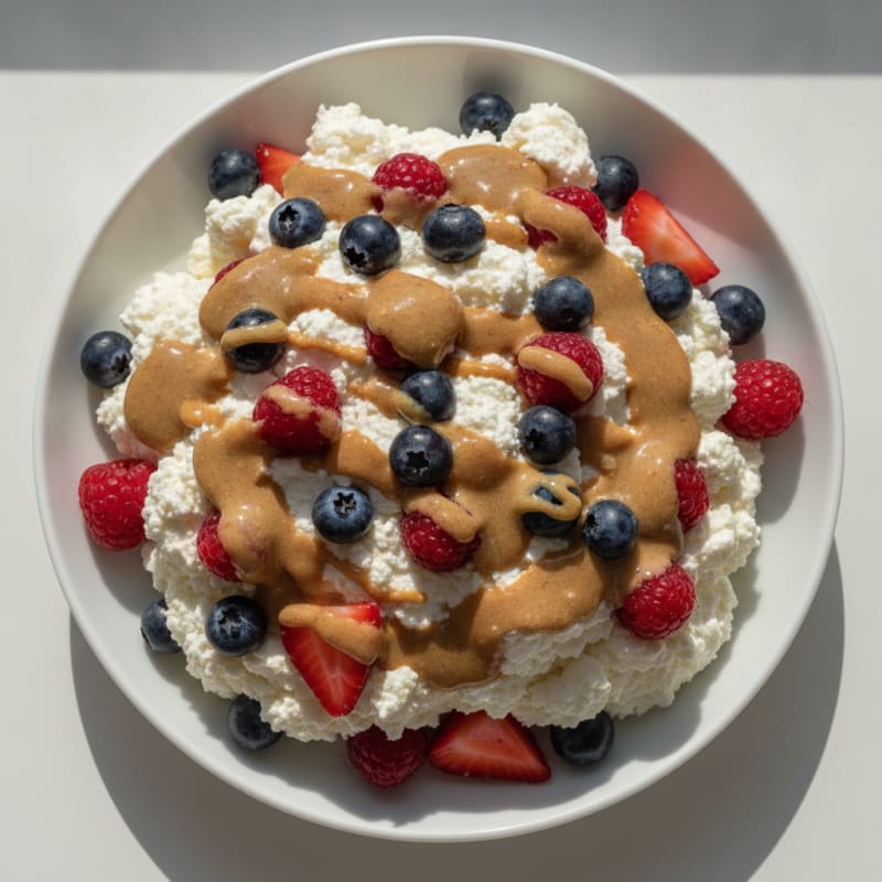 Greek Yogurt Protein Mousse with Mixed Berries