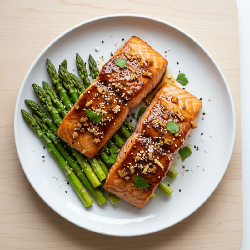 Teriyaki Glazed Salmon with Roasted Asparagus