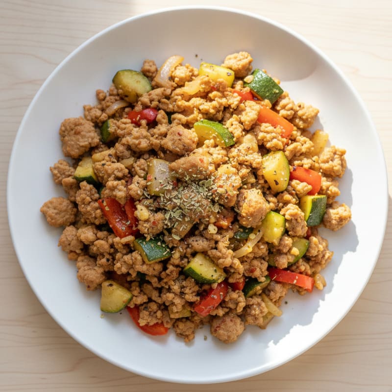 Savory Ground Turkey and Vegetable Skillet