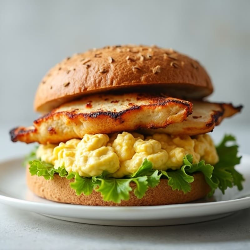 Grilled Chicken and Creamy Egg Salad Whole Wheat Sandwich