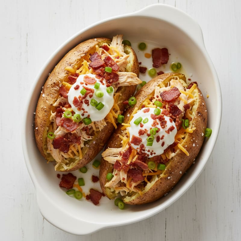 Loaded Baked Potatoes with Crispy Bacon