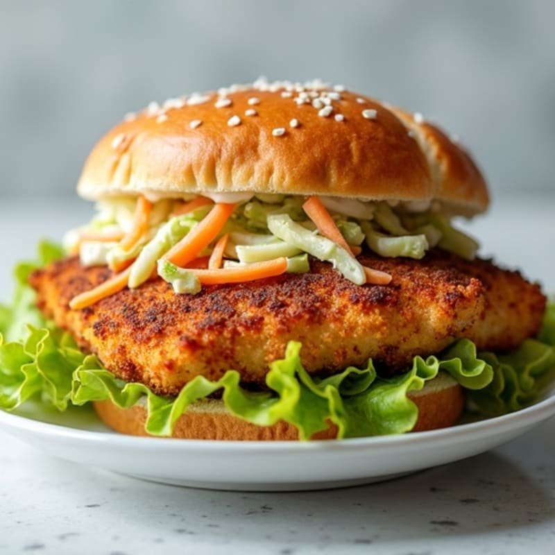 Crispy Baked Chicken Sandwich with Zesty Slaw