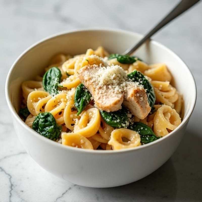 Healthy Creamy Garlic Parmesan Chicken Pasta