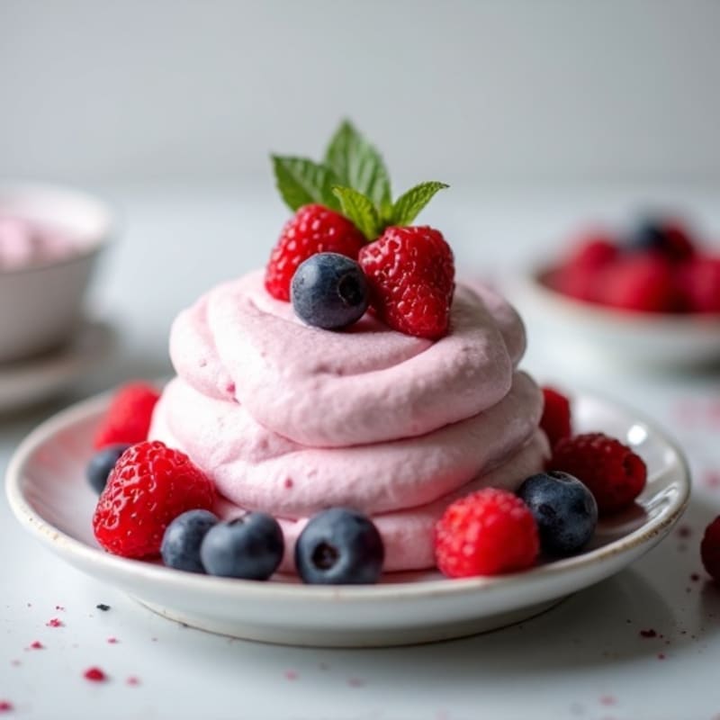 Silky Greek Yogurt Protein Mousse with Mixed Berries