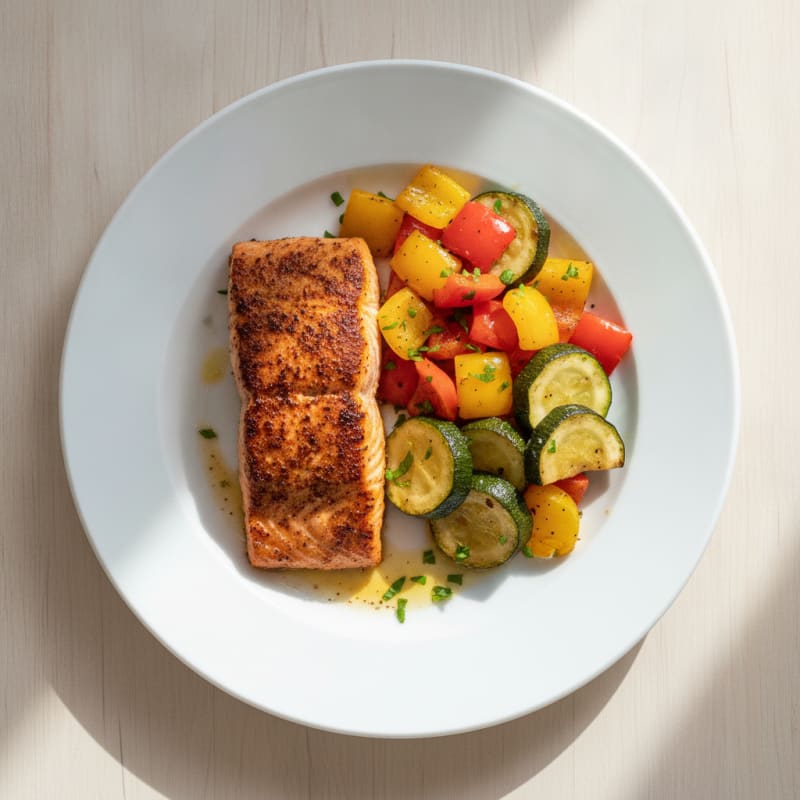 Cajun Salmon with Roasted Vegetables
