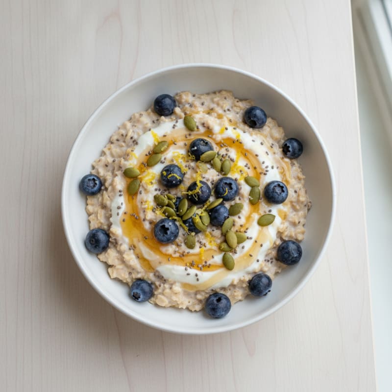 Blueberry Lemon Overnight Oats with Yogurt