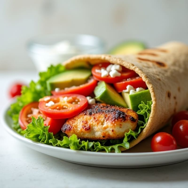 Crispy Grilled Chicken Wrap with Fresh Vegetables