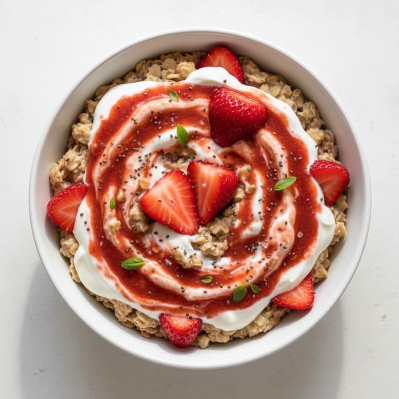 Creamy Strawberry Shortcake Overnight Oats