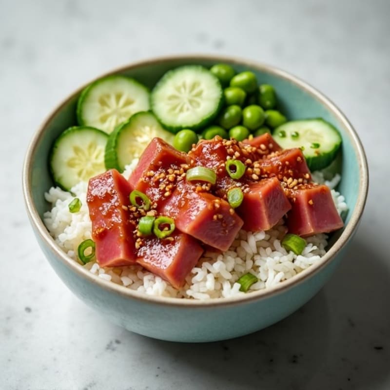Fresh Ahi Tuna Poke Bowl with Sesame Rice