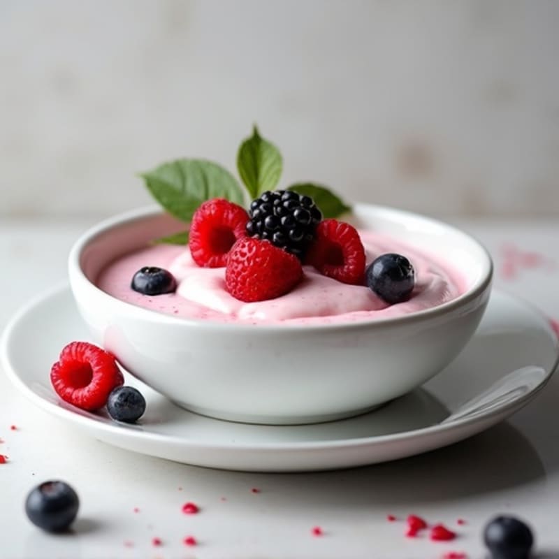 Silky Greek Yogurt Protein Pudding with Mixed Berries