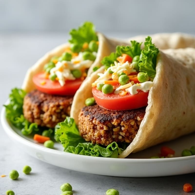 Fresh Veggie Burger Wraps with Tangy Slaw