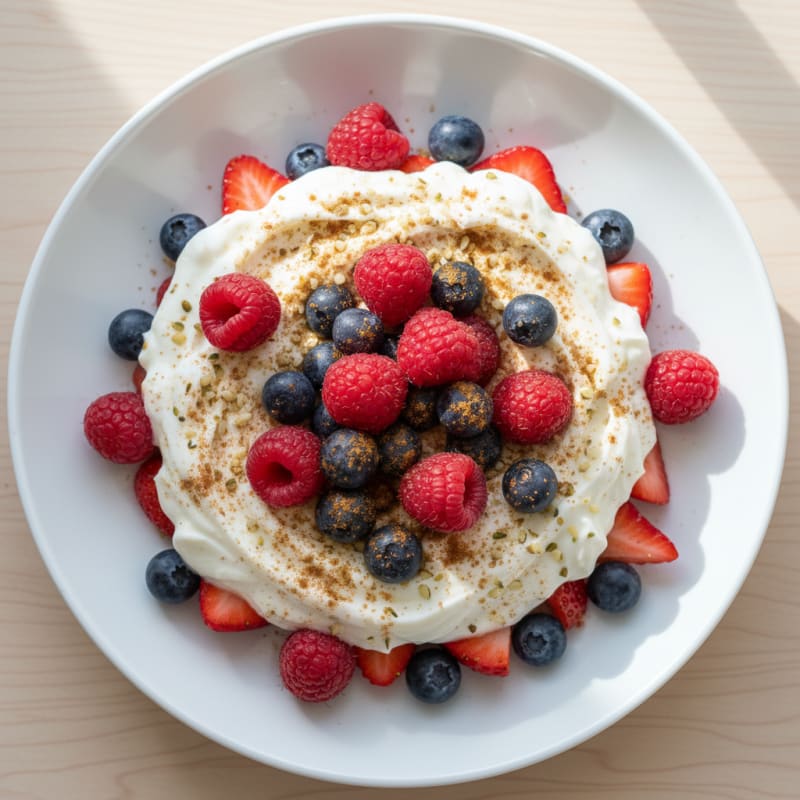 Greek Yogurt Protein Parfait with Mixed Berries