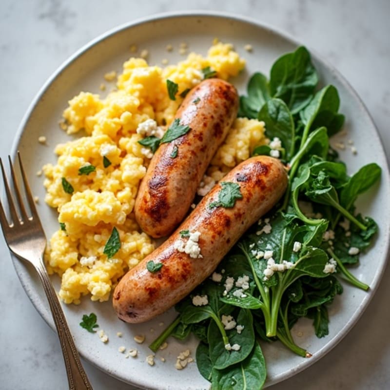Egg White and Turkey Sausage Scramble with Spinach & Oatmeal