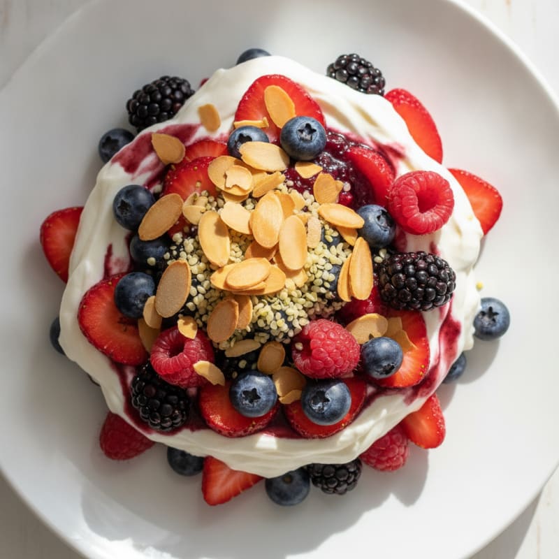Greek Yogurt Protein Parfait with Mixed Berries