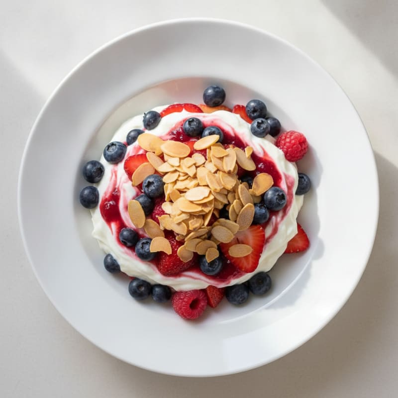 Greek Yogurt Protein Parfait with Mixed Berries
