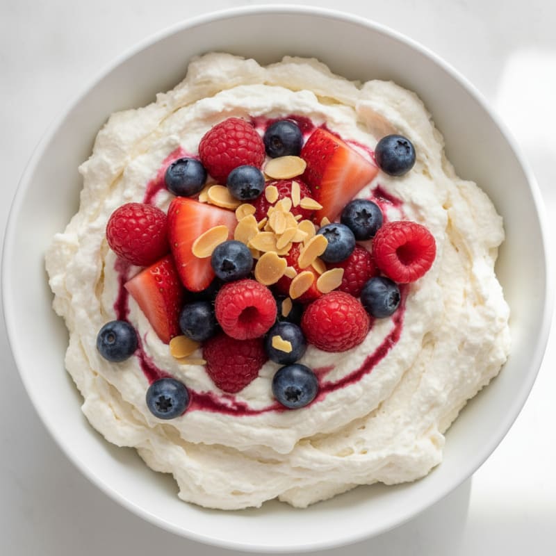 Greek Yogurt Protein Mousse with Mixed Berries