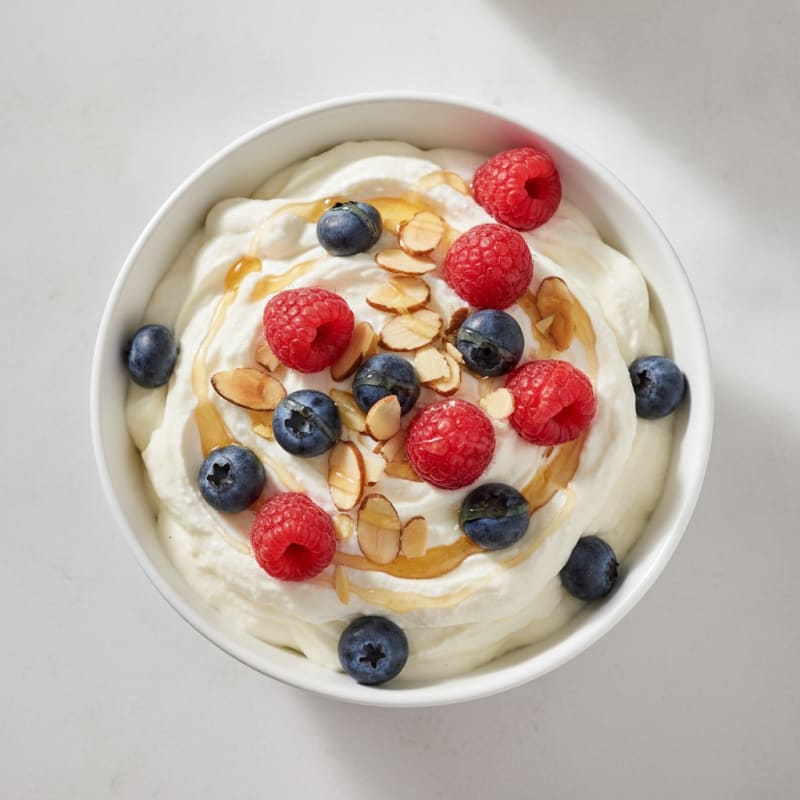 Silky Greek Yogurt Protein Mousse with Mixed Berries