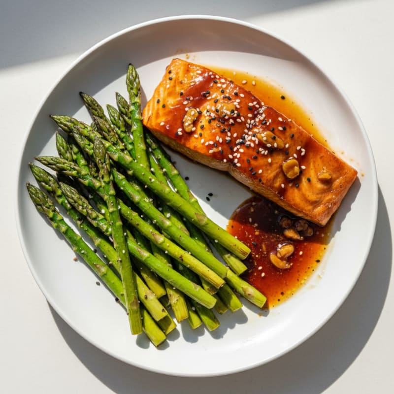 Teriyaki Glazed Salmon with Roasted Asparagus