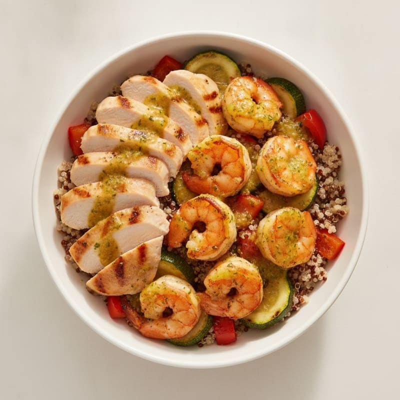 Grilled Chicken and Veggie Protein Bowl with Quinoa