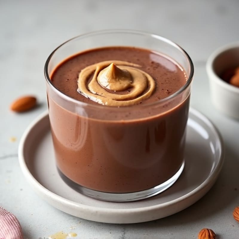 Silky Chocolate Protein Pudding with Almond Butter Swirl