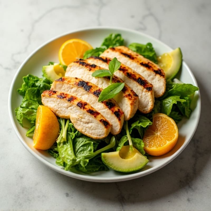 Fresh Greens with Grilled Chicken and Citrus Vinaigrette