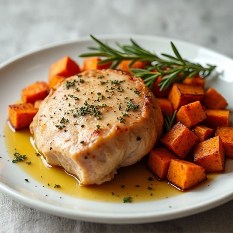 Herb-Roasted Turkey Breast with Garlic Sweet Potatoes