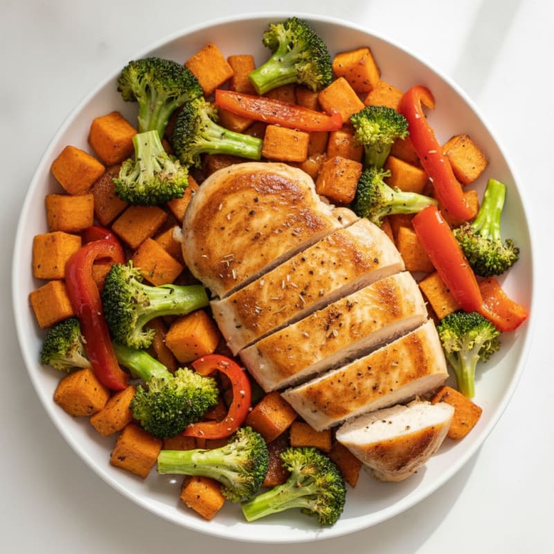 Pan-Seared Chicken with Roasted Vegetables