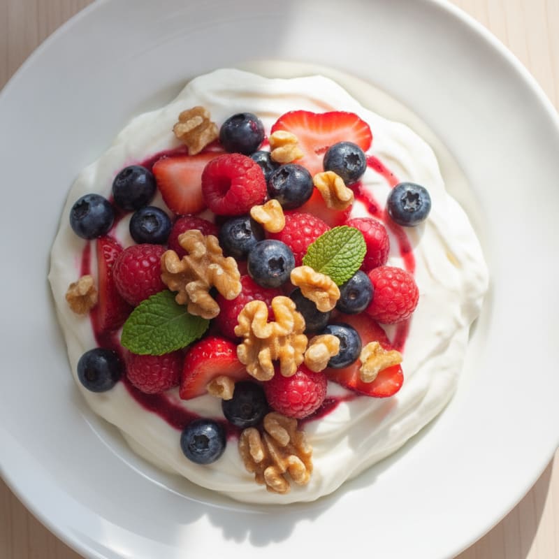 Silky Greek Yogurt Protein Pudding with Berries