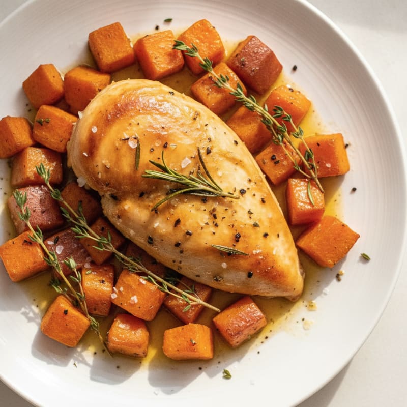 Herb-Baked Chicken with Roasted Root Vegetables
