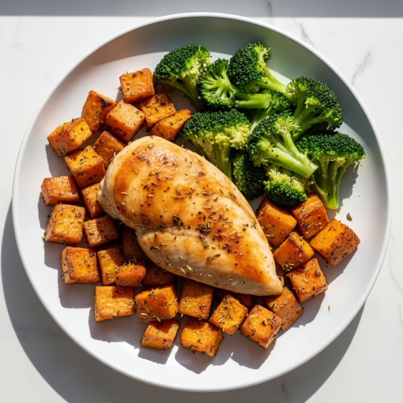 Herb-Roasted Chicken and Sweet Potatoes