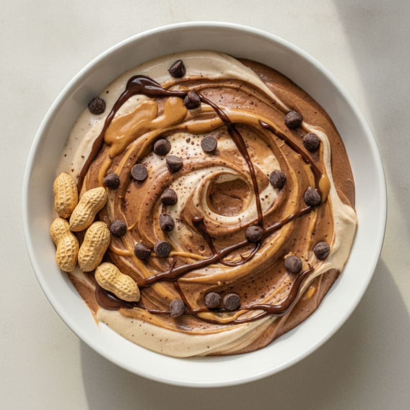 Creamy Greek Yogurt Protein Mousse with Chocolate and Peanut Butter