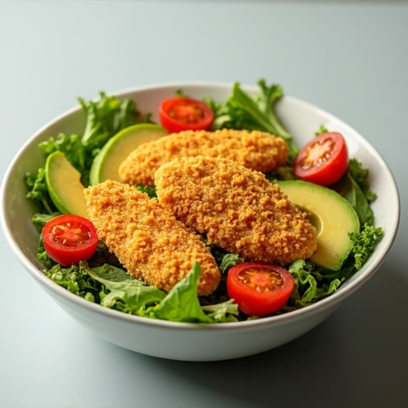 Crispy Chicken and Avocado Salad Bowl