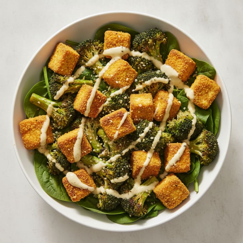 Roasted Vegetable Power Bowl with Tahini Dressing