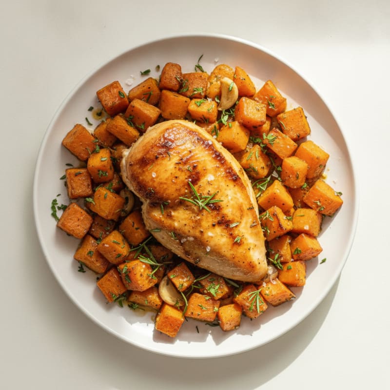 Garlic Herb Roasted Chicken with Root Vegetables