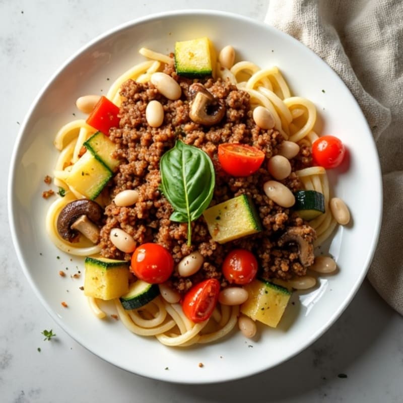 Hearty Mushroom Ragu with Herb-Roasted Vegetables