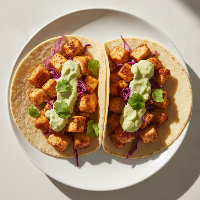Chicken Tacos with Avocado Crema