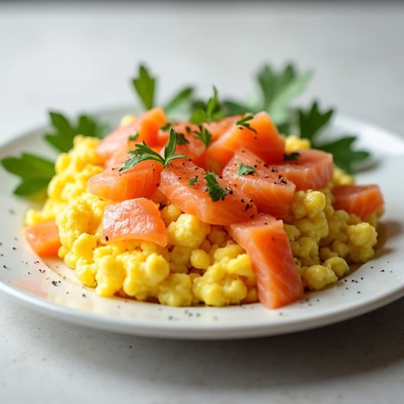 Egg White and Smoked Salmon Scramble