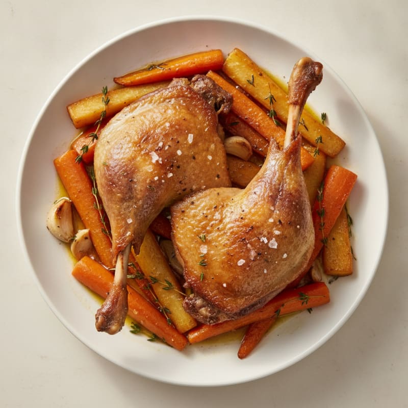 Confit Duck Leg with Roasted Root Vegetables