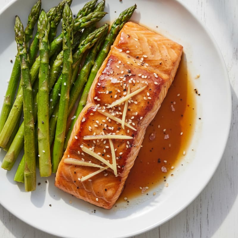 Teriyaki Glazed Salmon with Roasted Asparagus