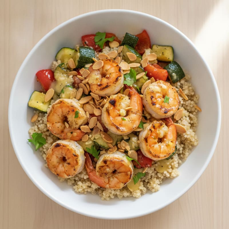 Grilled Shrimp and Vegetable Quinoa Bowl