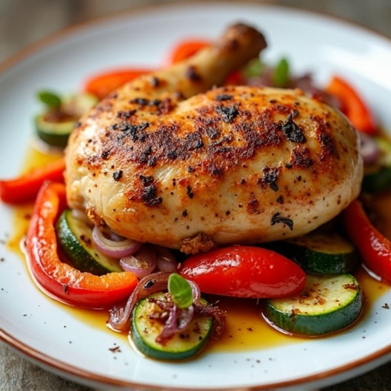 Spiced Roasted Chicken with Crispy Roasted Vegetables