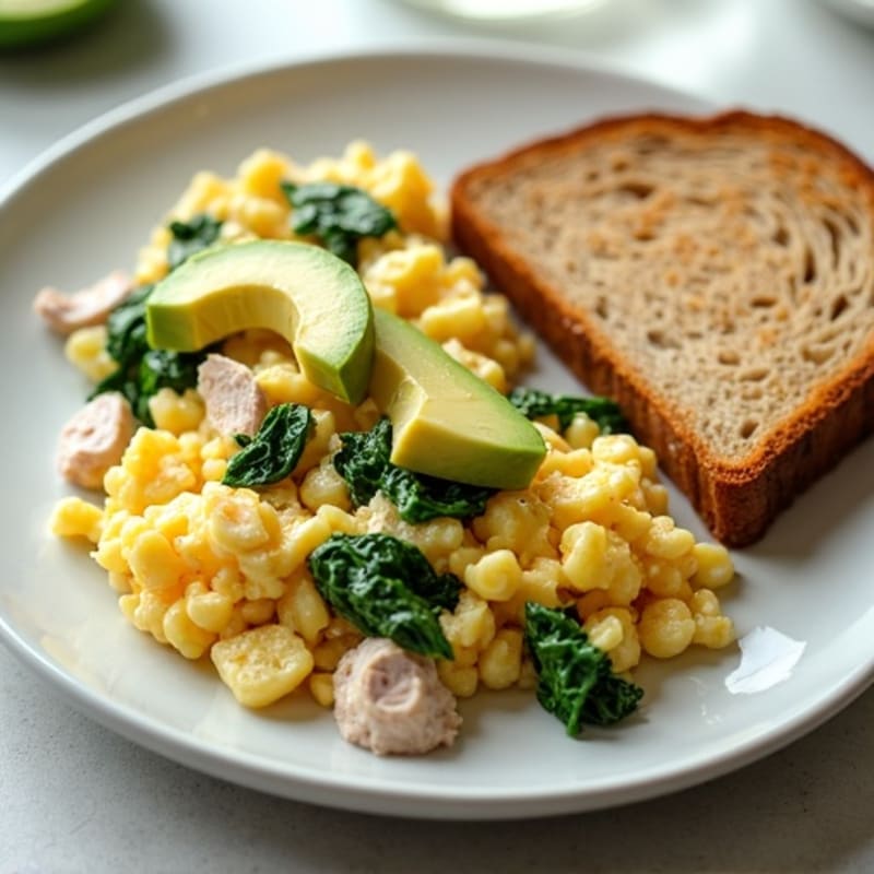 Cottage Cheese Scramble with Turkey and Spinach