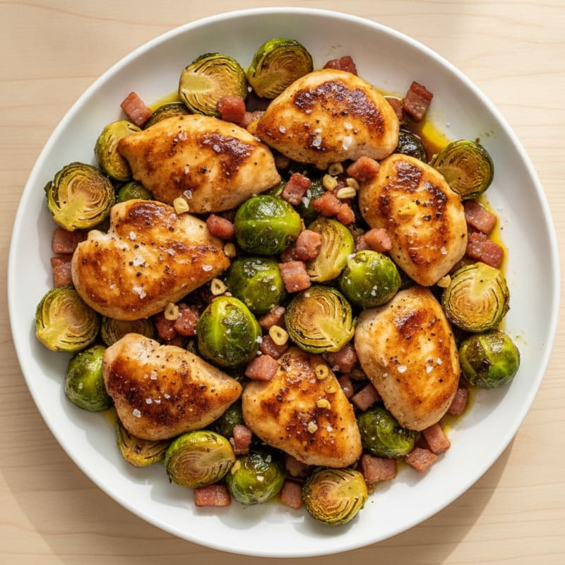 Balsamic-Glazed Brussels Sprouts with Pancetta