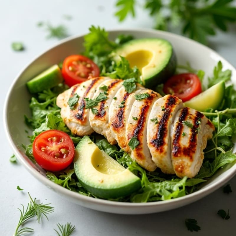 Creamy Lemon Herb Chicken Salad with Crunchy Greens