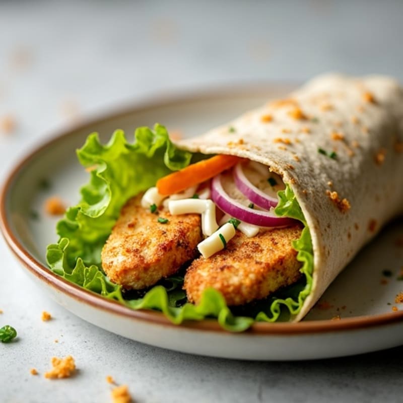 Healthy Crispy Chicken Caesar Wrap