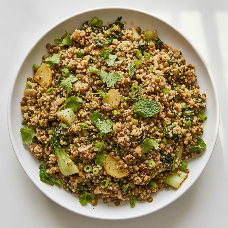 Herb-Loaded Quinoa and Lentil Pilaf