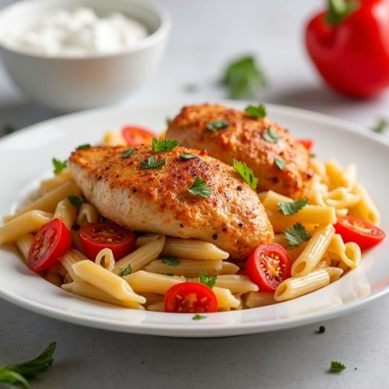 Spicy Cajun Chicken with Creamy Whole Wheat Pasta