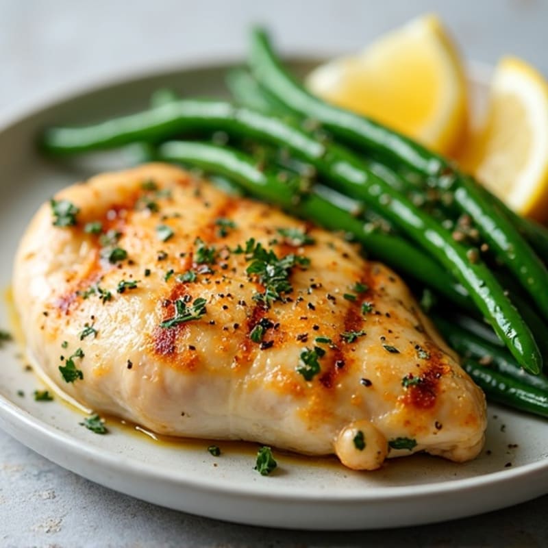Lemon-Herb Roasted Chicken with Crispy Green Beans